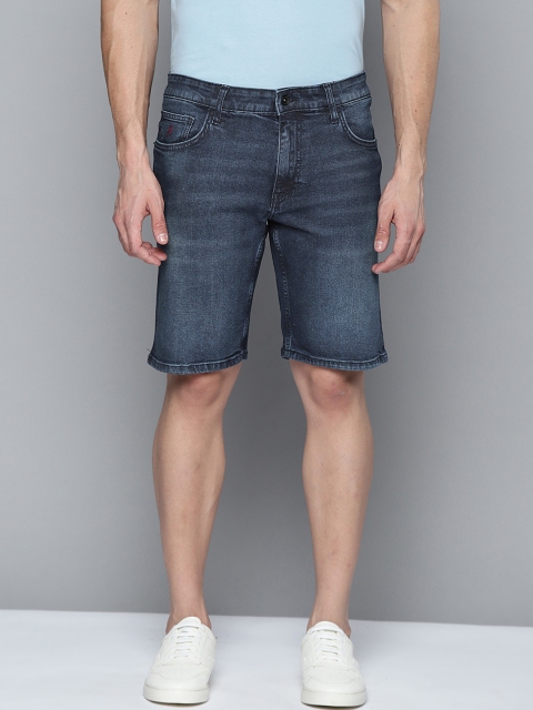 

Indian Terrain Men Blue Washed Slim Fit Mid-Rise Regular Shorts