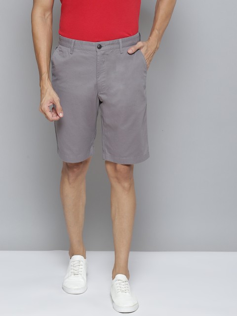 

Indian Terrain Men Grey Solid Slim Fit Cotton Regular Shorts
