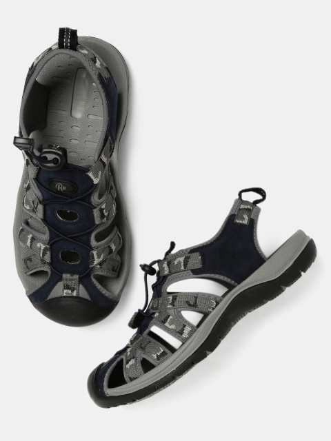 

Roadster Men Navy & Grey Sports Sandals, Navy blue