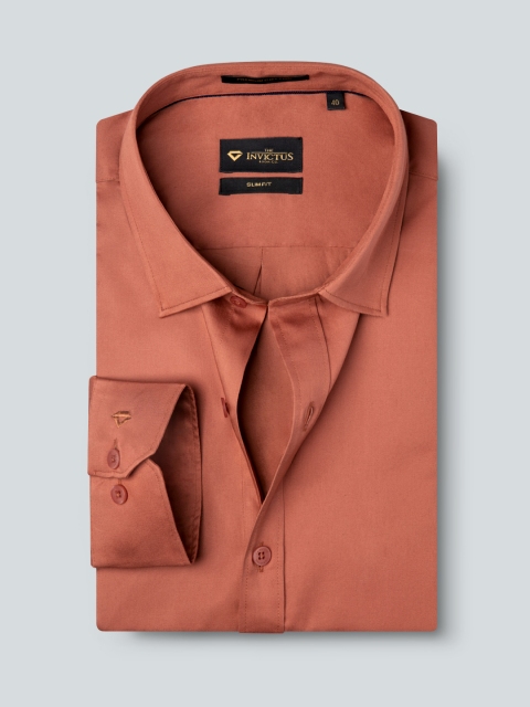 

INVICTUS Men Pink Slim Fit Solid Pure Cotton Formal Shirt