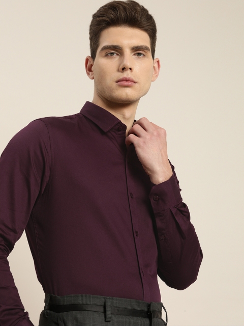 

INVICTUS Men Purple Opaque Formal Pure Cotton Shirt