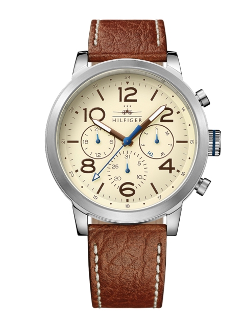 

Tommy Hilfiger Men Cream-Coloured Dial Chronograph Watch TH1791230J