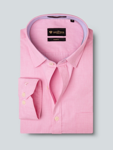 

INVICTUS Men Pink Solid Slim Fit Semiformal Shirt