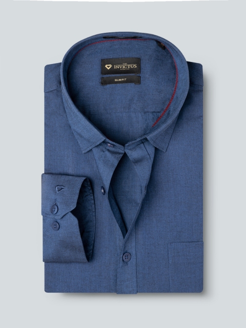 

INVICTUS Men Navy Blue Slim Fit Opaque Casual Shirt