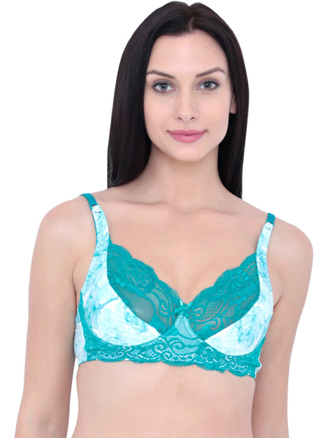 

Inner Sense Green Floral Print Medium-Coverage Bra ISB019B