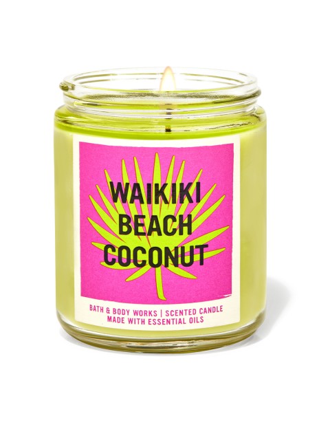 

Bath & Body Works Beach Coconut Single Wick Candle 198 g, Lime green
