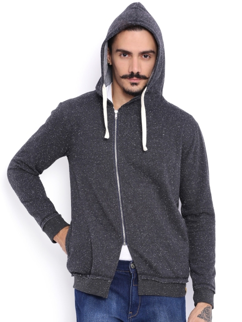 

Campus Sutra Grey Hooded Jacket