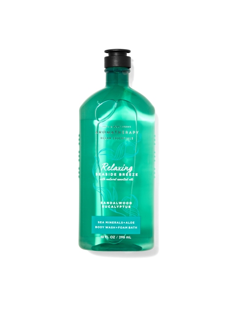 

Bath & Body Works Aromatherapy Sandalwood Eucalyptus Body Wash + Foam Bath 295 ml, Green