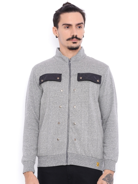

Campus Sutra Grey Jacket with Studded Detail