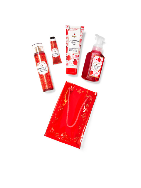 

Bath & Body Works Strawberry Pound Cake Gift Bag Set, Red