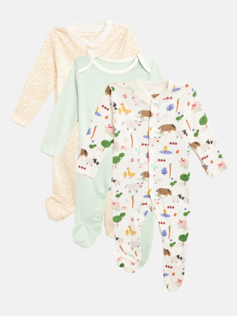 

Marks & Spencer Infant Kids Pack of 3 Organic Cotton Sleepsuits, White