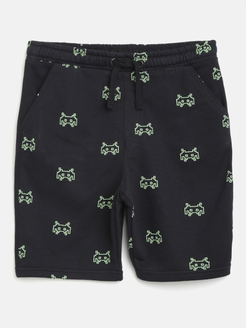 

Marks & Spencer Boys Black & Green Conversational Print Mid-Rise Sustainable Shorts