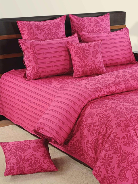 

SWAYAM Pink 260 TC Fine Cotton Double Bedsheet with 2 Pillow Covers