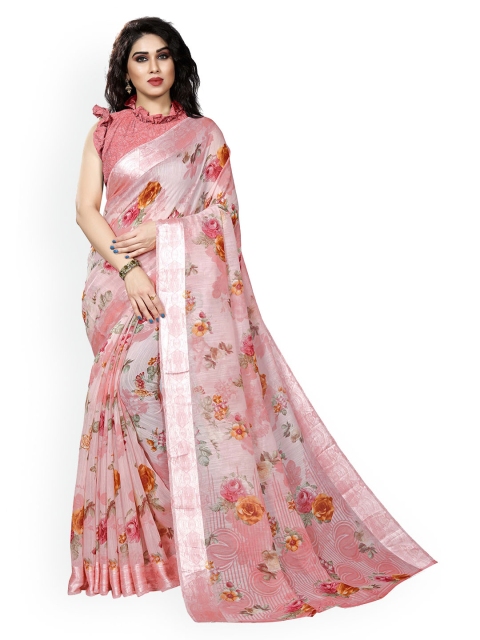 

KALINI Pink & Green Floral Bagh Saree