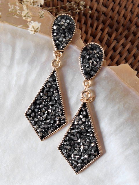 

Ayesha Gold-Toned & Rhinestone Studded Classic Drop Earrings