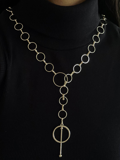 

Ayesha Gold-Plated Circular Chain Link Long Necklace