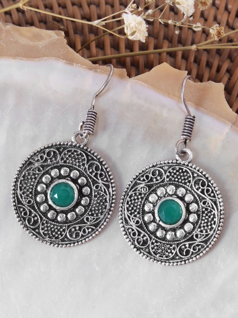 

Ayesha Silver-Toned Contemporary Drop Earrings