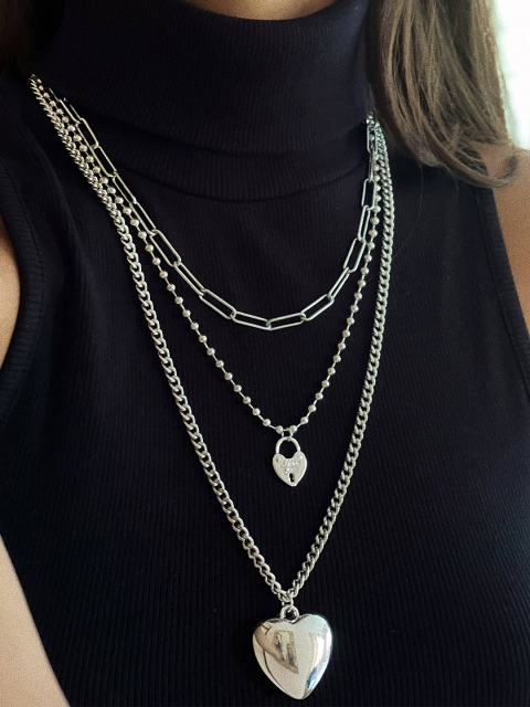 

Ayesha Silver-Toned Silver-Plated Layered Necklace