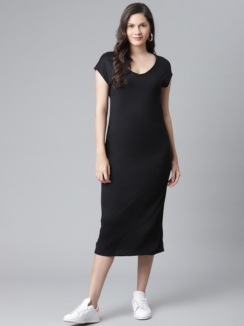 

Marks & Spencer Black Solid Sheath Midi Dress
