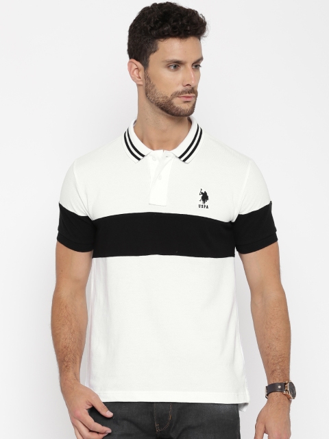 

U.S. Polo Assn. Men Black & White Polo T-shirt