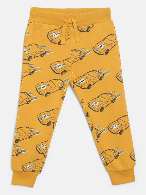 

Marks & Spencer Boys Mustard Yellow & Black Car Print Joggers