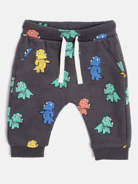 

Marks & Spencer Kids Grey & Multicolored Cotton Printed Track Pants