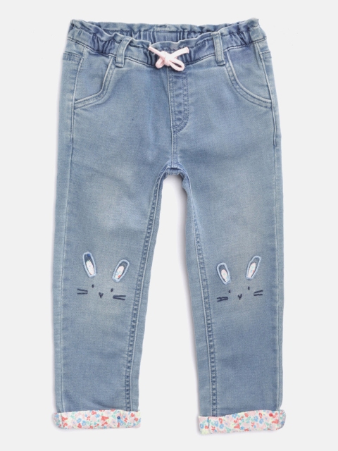 

Marks & Spencer Girls Blue Light Fade Applique Stretchable Sustainable Jeans