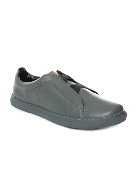 

U.S. Polo Assn. Men Grey Luke Solid Slip-Ons