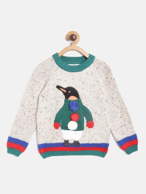

Marks & Spencer Boys Off-White & Green Penguin Applique Pullover