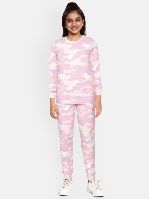 

Marks & Spencer Girls Pink & Purple Camouflage Print Skinny Fit Pyjama Set