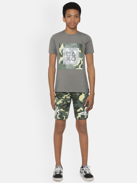 

Marks & Spencer Boys Grey & Olive Green Cotton Printed Sustainable Shorts Set