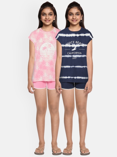 

Marks & Spencer Girls Pack of 2 Printed Sustainable Cotton Shorts Set, Pink