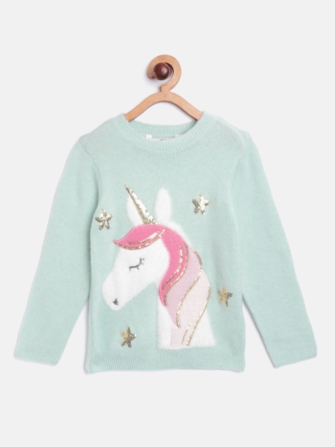 

Marks & Spencer Girl Blue & White Sequinned Unicorn Faux Fur Applique Sustainable Pullover