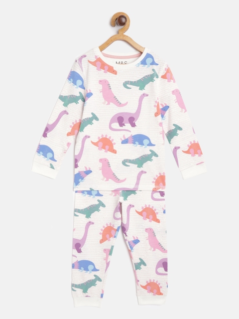 

Marks & Spencer Girls White & Pink Dinosaur Printed Pyjamas Set