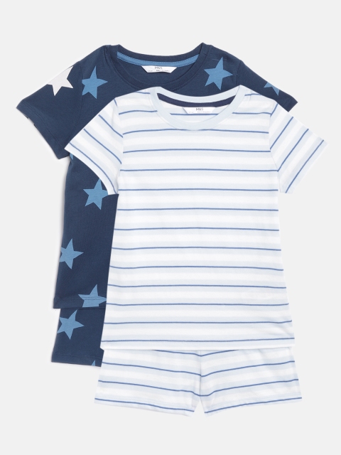 

Marks & Spencer Boys Pack of 2 Pure Cotton Sustainable Shorts Set, Navy blue