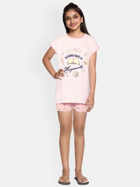 

Marks & Spencer Girls Pink & White Pure Cotton Striped Night Suit