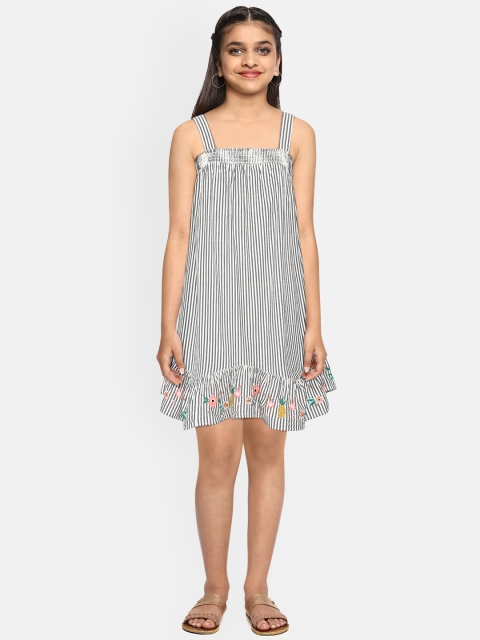 

Marks & Spencer Girls Black & White Striped Sustainable Cotton A-Line Dress