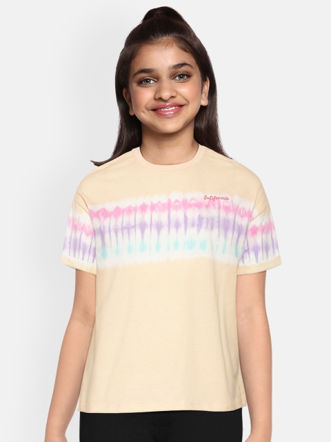 

Marks & Spencer Girls Peach-Coloured & Pink Tie and Dye Sustainable Cotton T-shirt