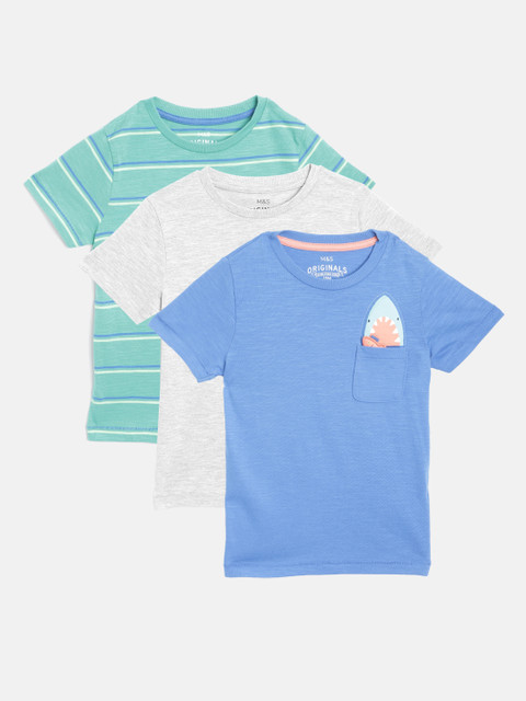 

Marks & Spencer Boys Pack of 3 Sustainable T-shirt, Green