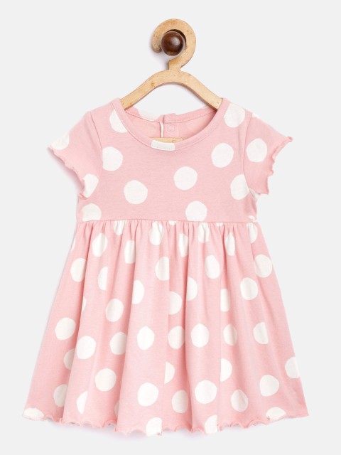 

Marks & Spencer Girls Pink & White Cotton Polka Dot Print Sustainable Fit & Flare Dress