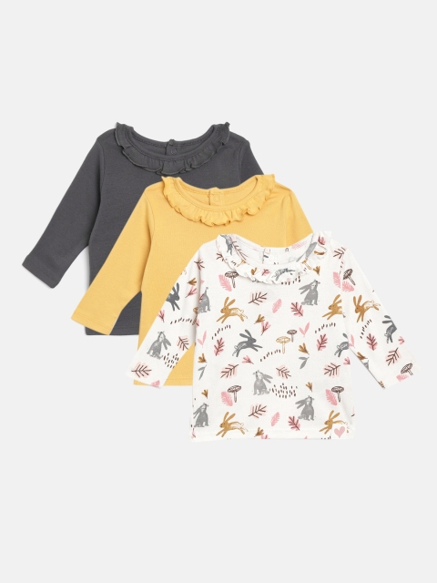 

Marks & Spencer Girls Pack of 3 Pure Cotton Round Neck Sustainable Tops, Mustard