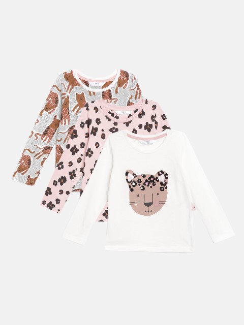 

Marks & Spencer Girls pack of 3 Printed Sustainable Cotton T-shirts, White