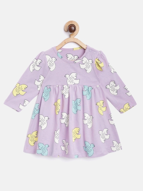 

Marks & Spencer Girls Lavender & White Cotton Printed Sustainable Fit & Flare Dress