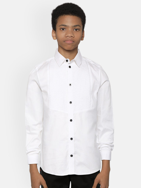 

Marks & Spencer Boys White Cotton Self Design Regular Fit Sustainable Casual Shirt