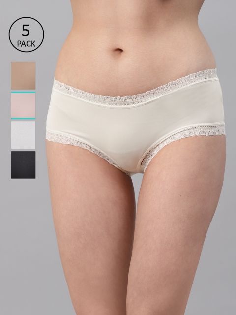 

Marks & Spencer Women Pack of 5 Solid Mid-Rise Hipster Briefs T612056X, Pink