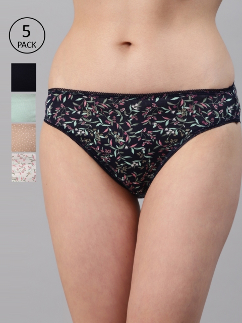 

Marks & Spencer Women Pack Of 5 Hipster Briefs T614955LNAVY MIX, Navy blue