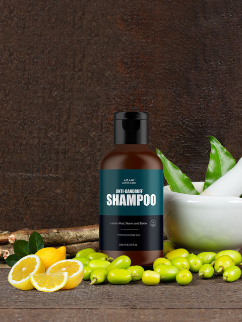 

Azani Active Care Pack of 2 Anti-Dandruff Shampoo Lemon Peel Neem & Biotin 200 ml each, Cream