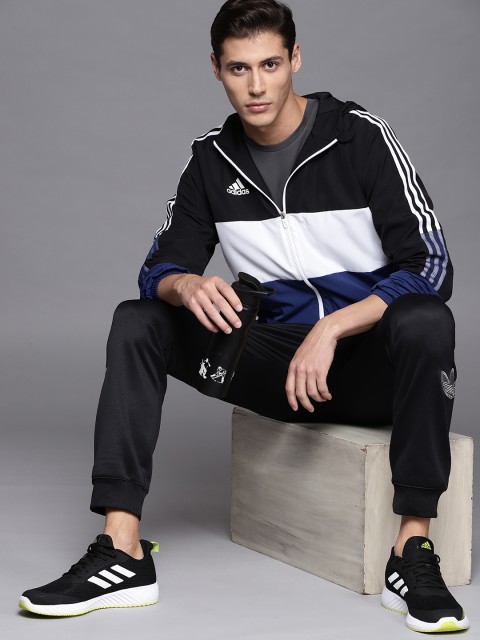 

ADIDAS Men Black & White Colourblocked Tiro Primeblue Warm Windbreaker Sporty Jacket