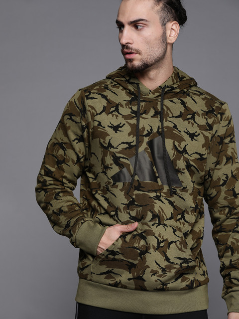 

ADIDAS Men Olive Green Printed Sustainable Sweatshirt