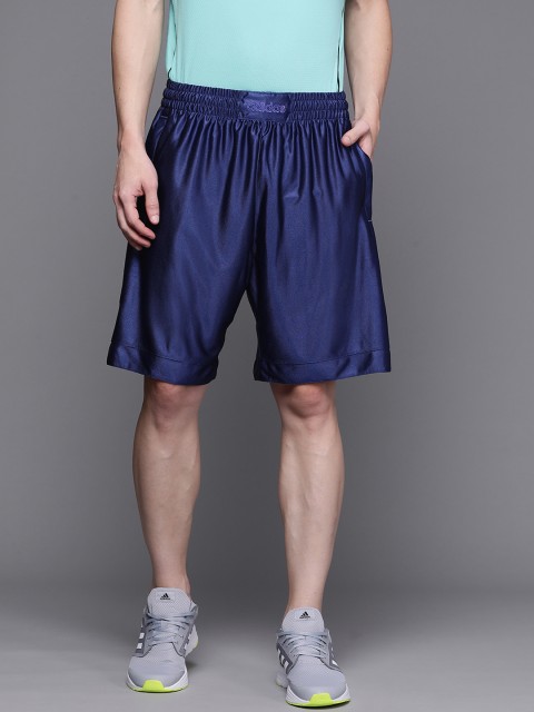 

ADIDAS Originals Men Navy Blue Solid SPRT Logo Shorts